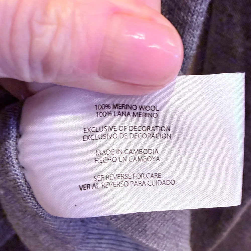 Banana Republic Men's Heather Gray Blokecore Merino Wool Crewneck Sweater sz L